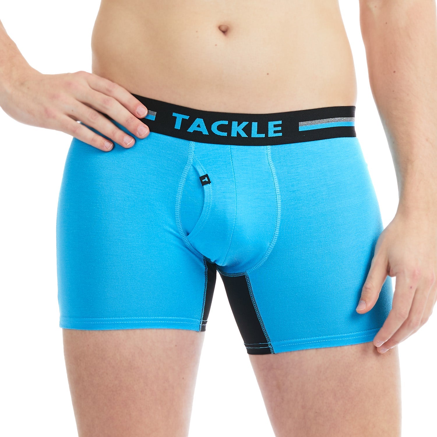 Bamboo Mid Length Trunk blue steel front look
