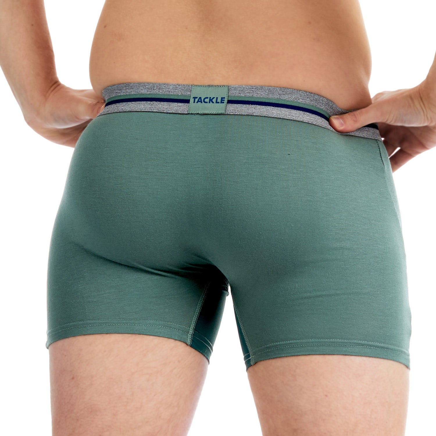 Bamboo Mid Length Trunk Khaki Back look