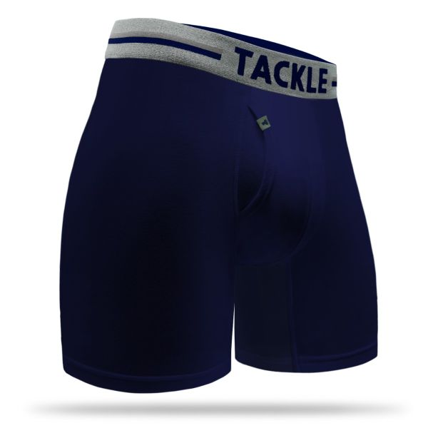 Bamboo Long Leg Trunk navy side front