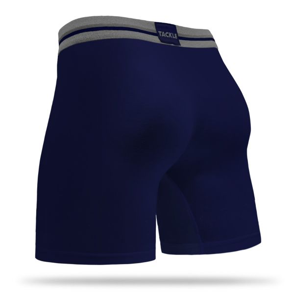 Bamboo Long Leg Trunk navy side back look